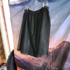 Xhilaration Textured Black A-Line Skirt